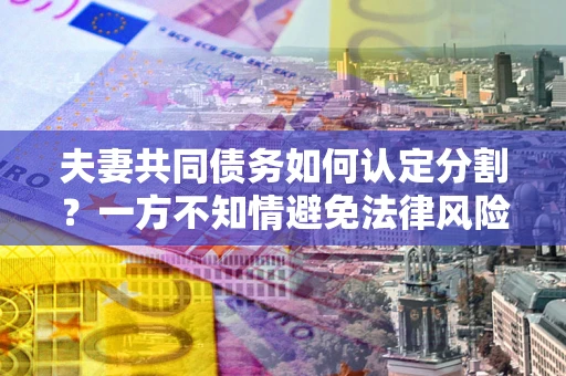 北京夫妻共同债务如何认定分割？一方不知情避免法律风险必看！